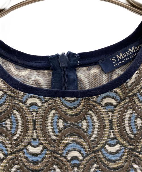 'S Max Mara（エスマックスマーラ）'S Max Mara (エスマックスマーラ) ノースリーブブラウス ブラウン×ネイビー サイズ:USA4の古着・服飾アイテム