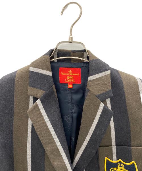 Vivienne Westwood RED LABEL（ヴィヴィアンウエストウッドレッドレーベル）Vivienne Westwood RED LABEL (ヴィヴィアンウエストウッドレッドレーベル) スクールジャケット グレー×ネイビー サイズ:38の古着・服飾アイテム