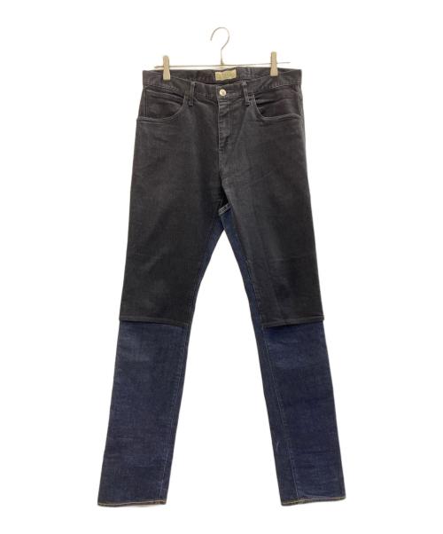 jieda（ジエダ）jieda (ジエダ) 2WAY DENIM PANTS OW ブルー×ブラック サイズ:2の古着・服飾アイテム
