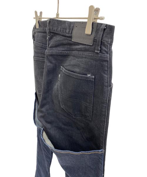 jieda（ジエダ）jieda (ジエダ) 2WAY DENIM PANTS OW ブルー×ブラック サイズ:2の古着・服飾アイテム