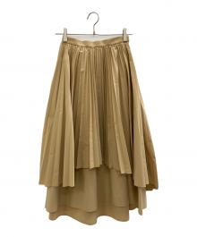 LE CIEL BLEU（ルシェルブルー）の古着「プリーツスカート」｜ベージュ