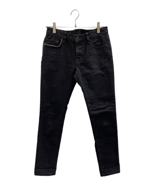 Hysteric Glamour（ヒステリックグラマー）Hysteric Glamour (ヒステリックグラマー) スタッズスキニーデニムパンツ ブラック サイズ:Mの古着・服飾アイテム