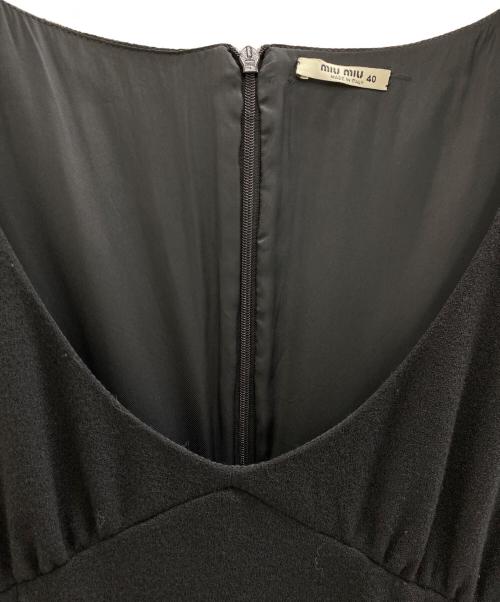 MIU MIU（ミュウミュウ）MIU MIU (ミュウミュウ) ノースリーブ・キャミソールワンピース ブラック サイズ:40の古着・服飾アイテム