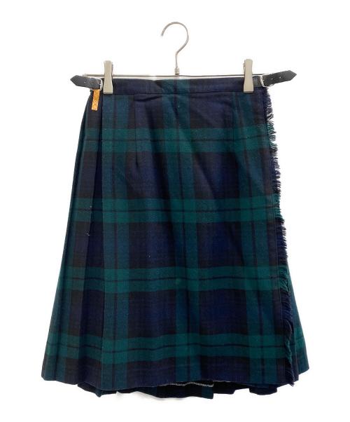 O'NEIL OF DUBLIN（オニールオブダブリン）O'NEIL OF DUBLIN (オニールオブダブリン) ラップスカート ネイビー×グリーン サイズ:Mの古着・服飾アイテム