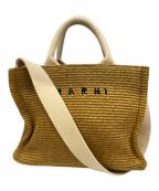 MARNIマルニ）の古着「EAST-WESTトートバッグ」｜ブラウン×ベージュ