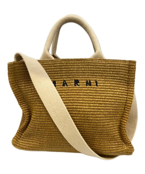 MARNI（マルニ）MARNI (マルニ) EAST-WESTトートバッグ ブラウン×ベージュの古着・服飾アイテム