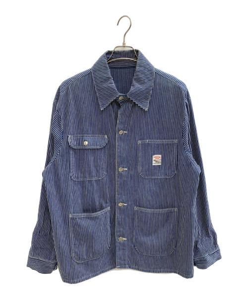 Pointer（ポインター）Pointer (ポインター) カバーオール ホワイト×ブルー サイズ:Lの古着・服飾アイテム