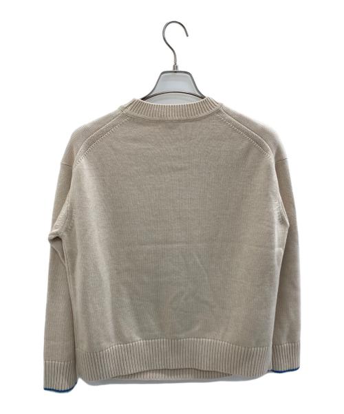 PS Paul Smith（ＰＳポールスミス）PS Paul Smith (ＰＳポールスミス) ダマスクローズ インターシャニット ベージュ サイズ:Mの古着・服飾アイテム