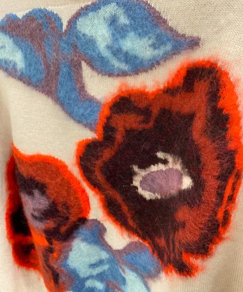 PS Paul Smith（ＰＳポールスミス）PS Paul Smith (ＰＳポールスミス) ダマスクローズ インターシャニット ベージュ サイズ:Mの古着・服飾アイテム