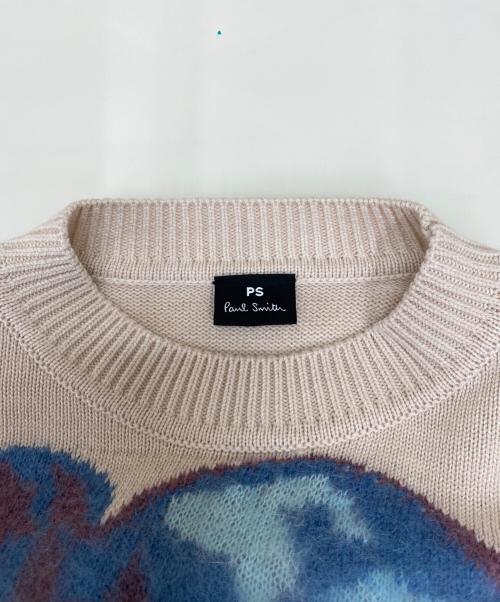 PS Paul Smith（ＰＳポールスミス）PS Paul Smith (ＰＳポールスミス) ダマスクローズ インターシャニット ベージュ サイズ:Mの古着・服飾アイテム