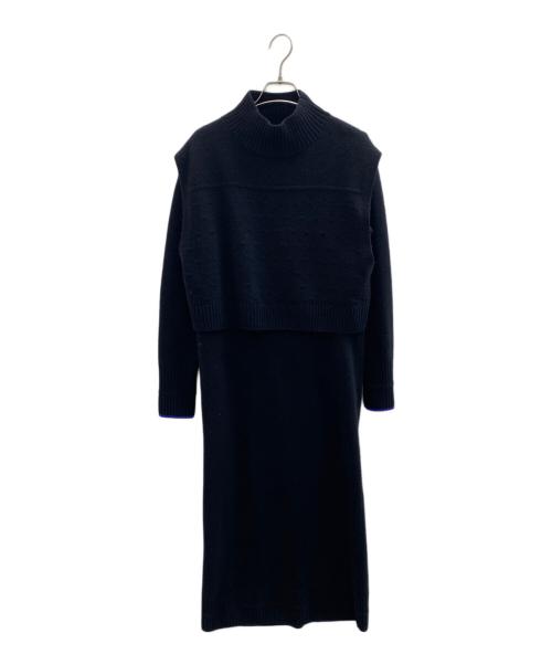 PS Paul Smith（ＰＳポールスミス）PS Paul Smith (ＰＳポールスミス) ニットワンピース ブラック サイズ:Mの古着・服飾アイテム