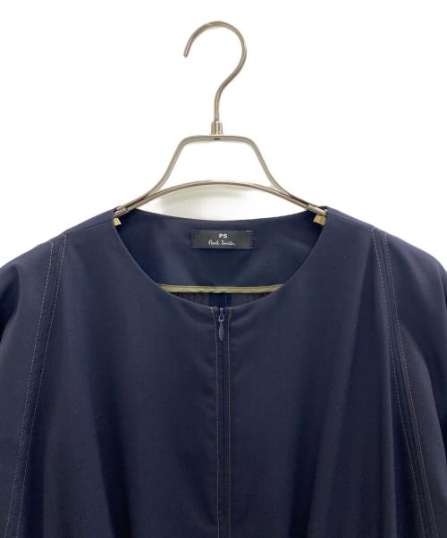 PS Paul Smith（ＰＳポールスミス）PS Paul Smith (ＰＳポールスミス) キモノスリーブ ワンピース ネイビー サイズ:Mの古着・服飾アイテム