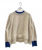 PS Paul SmithＰＳポールスミス）の古着「レイヤードディテール ニット」｜ベージュ×ブルー