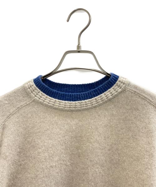 PS Paul Smith（ＰＳポールスミス）PS Paul Smith (ＰＳポールスミス) レイヤードディテール ニット ベージュ×ブルー サイズ:Mの古着・服飾アイテム
