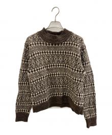 Black Sheep（ブラックシープ）の古着「厚手ニット」｜ブラウン×ベージュ
