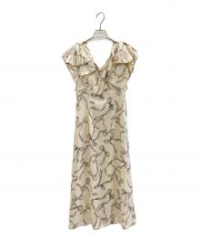 Snidel（スナイデル）の古着「リボンスリーブデザインワンピース」｜ベージュ×ブラウン