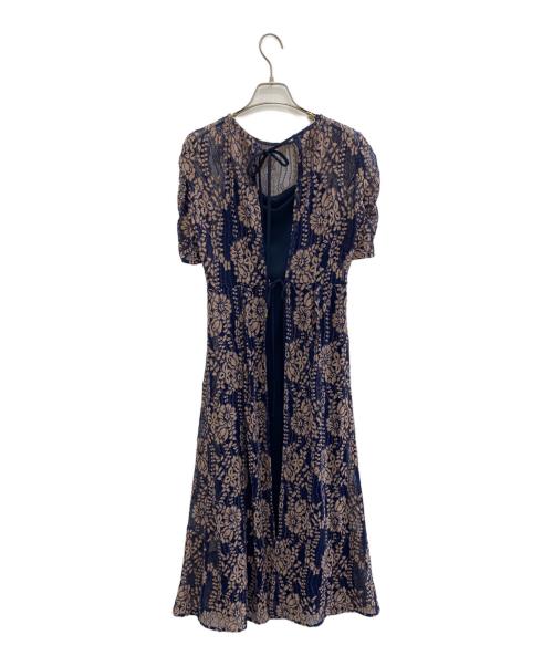 Kaene（カエン）Kaene (カエン) レースエプロンワンピース ネイビー×ベージュ サイズ:Sの古着・服飾アイテム