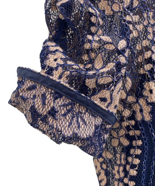 Kaene（カエン）Kaene (カエン) レースエプロンワンピース ネイビー×ベージュ サイズ:Sの古着・服飾アイテム