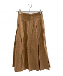 BABYLONE（バビロン）の古着「レーヨンアサウエストタックSK」｜ブラウン