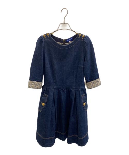 BURBERRY BLUE LABEL（バーバリー ブルー レーベル）BURBERRY BLUE LABEL (バーバリー ブルー レーベル) 長袖ワンピース ブルー サイズ:38の古着・服飾アイテム