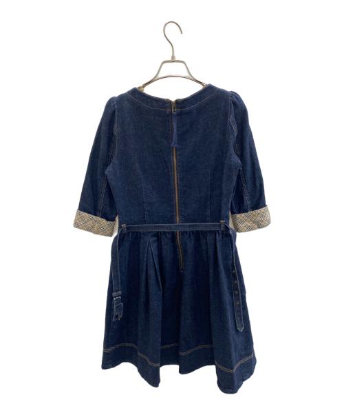 BURBERRY BLUE LABEL（バーバリー ブルー レーベル）BURBERRY BLUE LABEL (バーバリー ブルー レーベル) 長袖ワンピース ブルー サイズ:38の古着・服飾アイテム