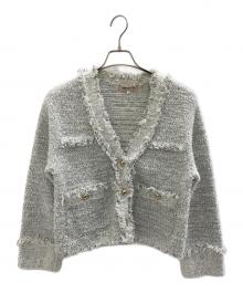 Apuweiser-riche（アプワイザーリッシェ）の古着「ラメツイードニットジャケット」｜ホワイト