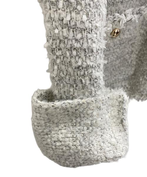 Apuweiser-riche（アプワイザーリッシェ）Apuweiser-riche (アプワイザーリッシェ) ラメツイードニットジャケット ホワイト サイズ:1の古着・服飾アイテム