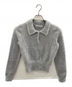 Rirandtureリランドチュール）の古着「パールビジュー衿フェザーニット」｜グレー