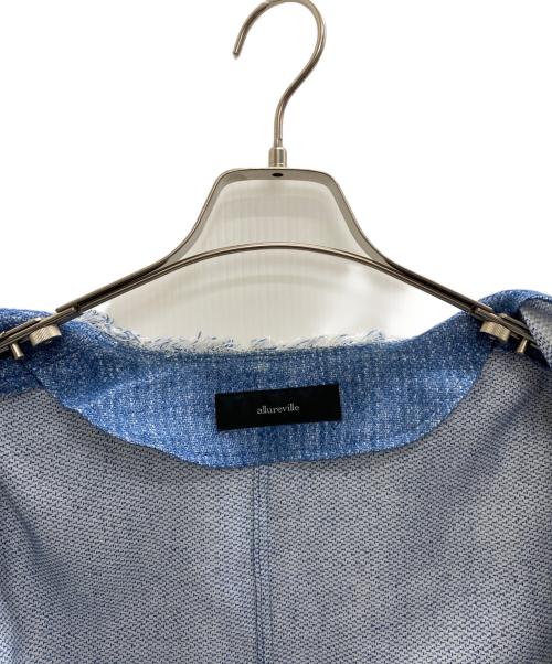 allureville（アルアバイル）allureville (アルアバイル) フリンジノーカラージャケット スカイブルー サイズ:Mの古着・服飾アイテム