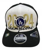 New Era×ロサンゼルス・ドジャースニューエラ×ロサンゼルス・ドジャース）の古着「ワークキャップ」｜ブラック×ホワイト