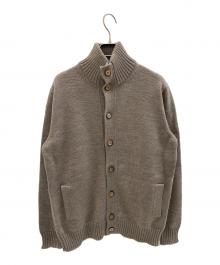 Zanone（ザノーネ）の古着「CHIOTO 5ゲージ スタンドカラー カーディガン」｜TAUPE / ベージュ