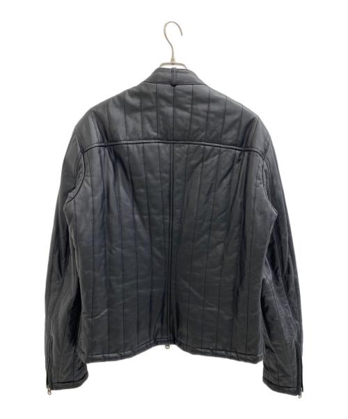 ARMANI JEANS（アルマーニジーンズ）ARMANI JEANS (アルマーニジーンズ) レザージャケット ブラック サイズ:XXLの古着・服飾アイテム