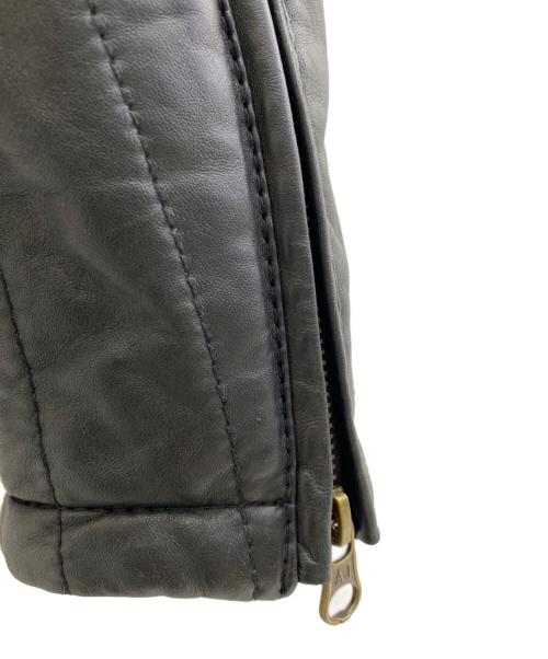 ARMANI JEANS（アルマーニジーンズ）ARMANI JEANS (アルマーニジーンズ) レザージャケット ブラック サイズ:XXLの古着・服飾アイテム