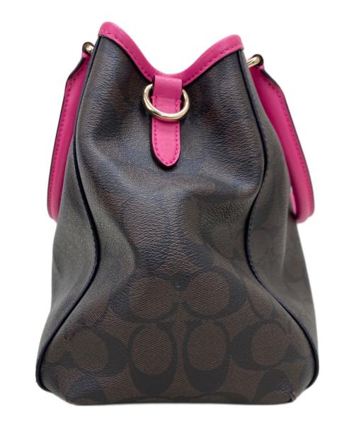 COACH（コーチ）COACH (コーチ) スモールマーゴットキャリーオール ブラウンピンクの古着・服飾アイテム