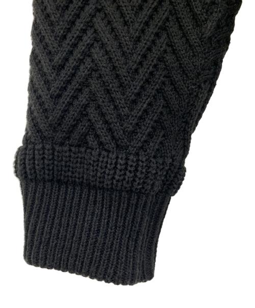 MEN'S BIGI（メンズビギ）MEN'S BIGI (メンズビギ) 袖ニット切替スタンドカラーレザージャケット ブラック サイズ:Mの古着・服飾アイテム
