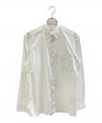 BURBERRYバーバリー）の古着「刺繍エンブレムロングスリーブシャツ」｜ホワイト