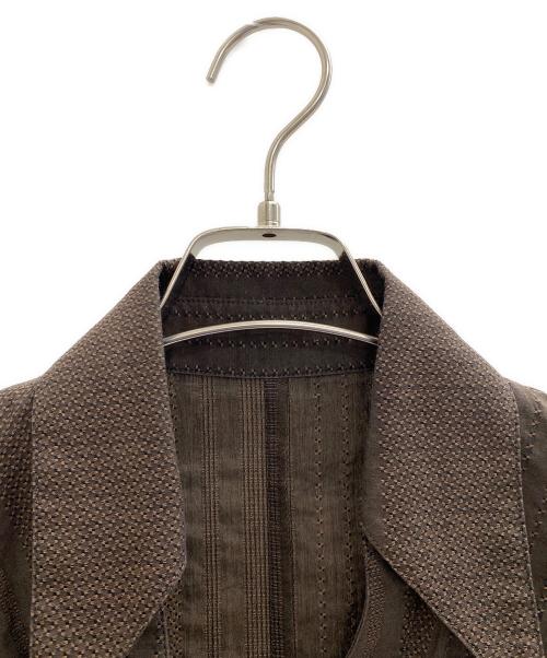 ATTISESSION（アティセッション）ATTISESSION (アティセッション) ギャザー ショートスリーブ シャツ ブラウン サイズ:Freeの古着・服飾アイテム