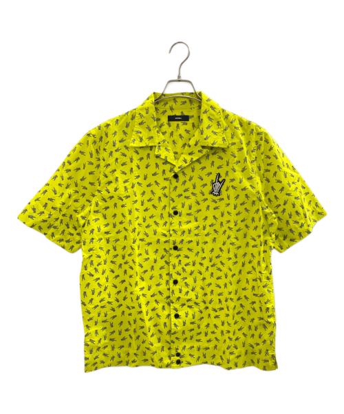 DIESEL（ディーゼル）DIESEL (ディーゼル) Acid Yellow Psych3 Short Sleeve Shirt イエロー サイズ:Mの古着・服飾アイテム