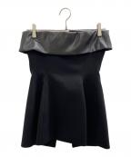 JOSEMOONジョゼムーン）の古着「LEATHER FLAP BUSTIER」｜ブラック