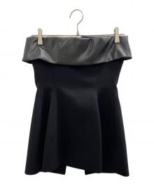 JOSEMOON（ジョゼムーン）の古着「LEATHER FLAP BUSTIER」｜ブラック