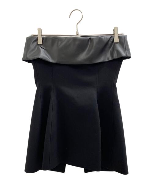 JOSEMOON（ジョゼムーン）JOSEMOON (ジョゼムーン) LEATHER FLAP BUSTIER ブラック サイズ:Mの古着・服飾アイテム