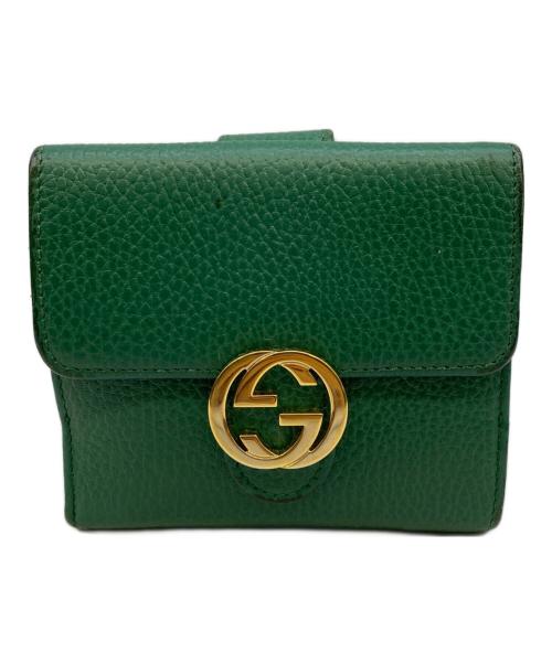 GUCCI（グッチ）GUCCI (グッチ) 2つ折り財布 グリーンの古着・服飾アイテム