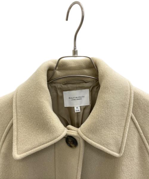 BEAUTY&YOUTH UNITED ARROWS（ビューティーアンドユースユナイテッドアローズ）BEAUTY&YOUTH UNITED ARROWS (ビューティーアンドユースユナイテッドアローズ) モッサワイドスリーブステンカラーコート ベージュ サイズ:Mの古着・服飾アイテム