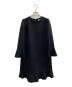 LANVIN en Bleu（ランバンオンブルー）の古着「ジョーゼット5分袖ワンピース」｜ブラック