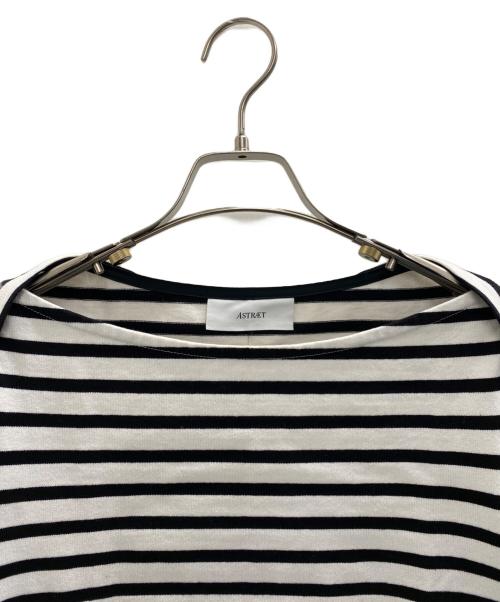 ASTRAET（アストラット）ASTRAET (アストラット) コットンボーダーZIPプルオーバー ホワイト×ブラック サイズ:Freeの古着・服飾アイテム