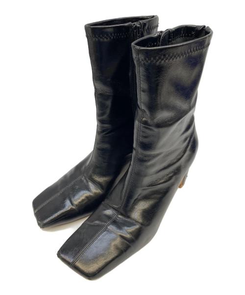Ameri（アメリ）AMERI (アメリ) UND SQUARE TOE SHORT BOOTS ブラック サイズ:Mの古着・服飾アイテム