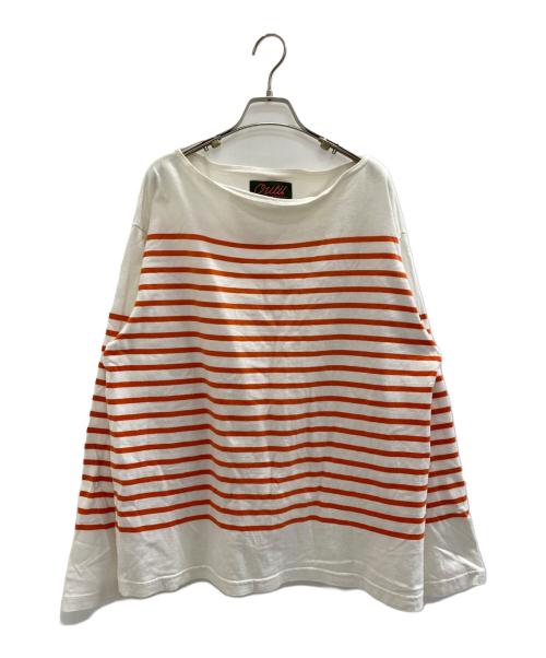 OUTIL（ウティ）OUTIL (ウティ) 長袖カットソー ホワイト×オレンジ サイズ:1の古着・服飾アイテム