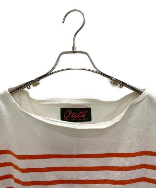 OUTIL（ウティ）OUTIL (ウティ) 長袖カットソー ホワイト×オレンジ サイズ:1の古着・服飾アイテム