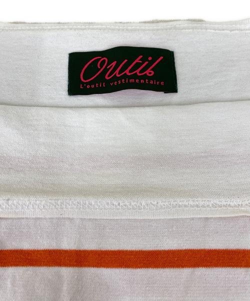 OUTIL（ウティ）OUTIL (ウティ) 長袖カットソー ホワイト×オレンジ サイズ:1の古着・服飾アイテム