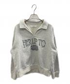 HER LIP TOハーリップトゥ）の古着「Embroidery Polo Sweatshirt」｜グレー